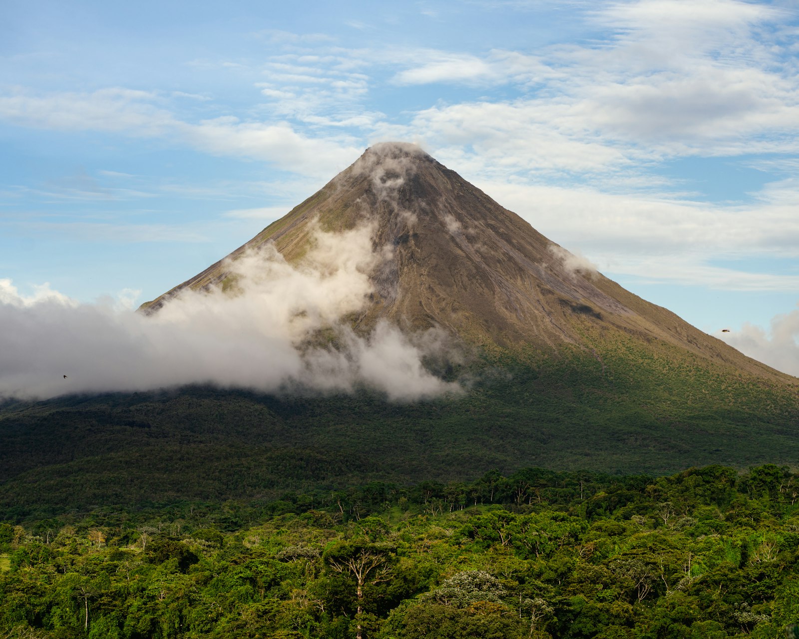 Arenal Volcano above lush forest